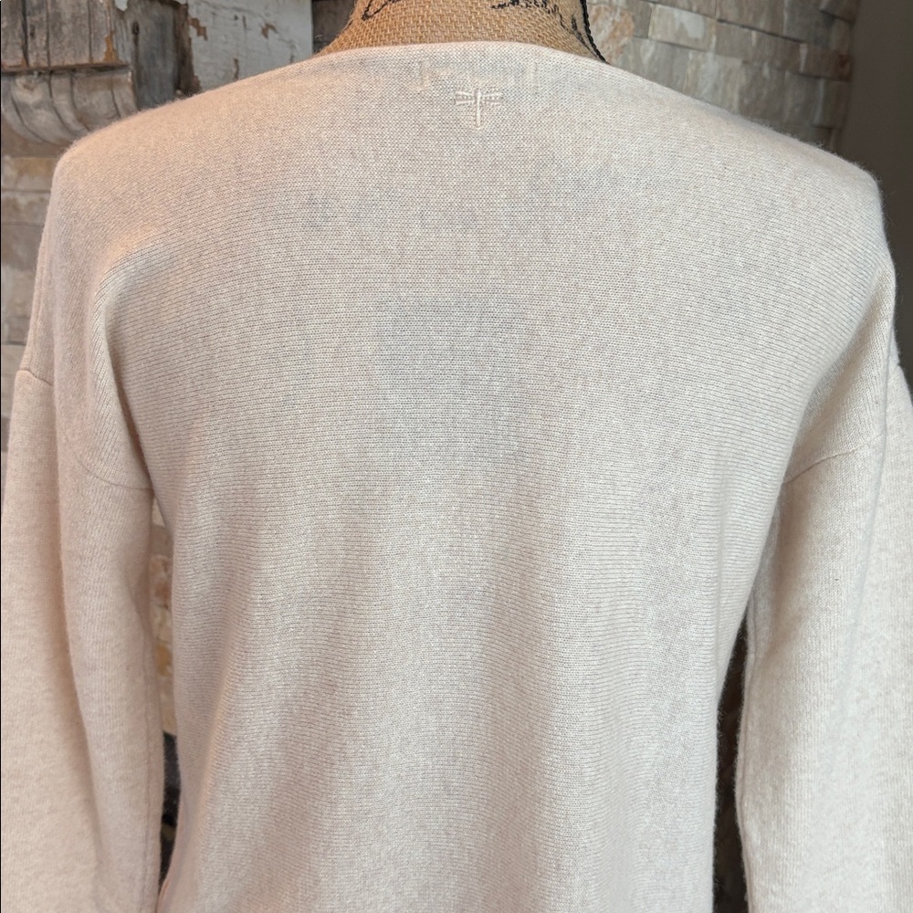 tyler boe 100% cashmere layered fringe sweater tunic in a pearl beige color - Picture 10 of 16